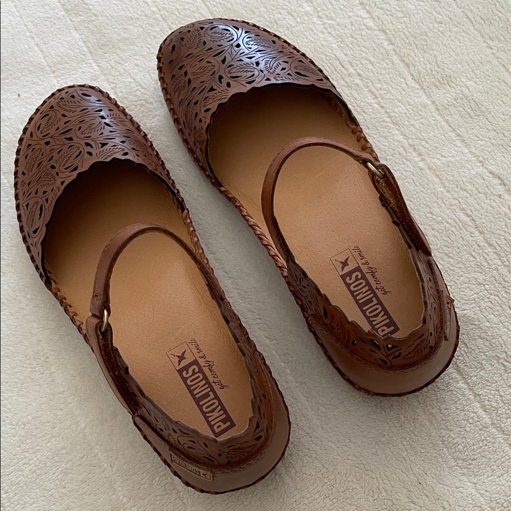 PIKOLINOS Women's Tan Cutout Flats, Size 37 (6.5/7) - Picture 4 of 13